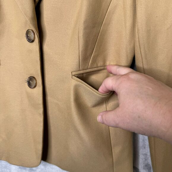 Antonio Melani Blazer Womens 2 Tan 2 Button Lined Pockets Stretch Career - Picture 4 of 10